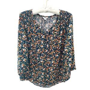 SONOMA | Floral Boho Peasant 3/4 Sleeve Blouse Top | Small